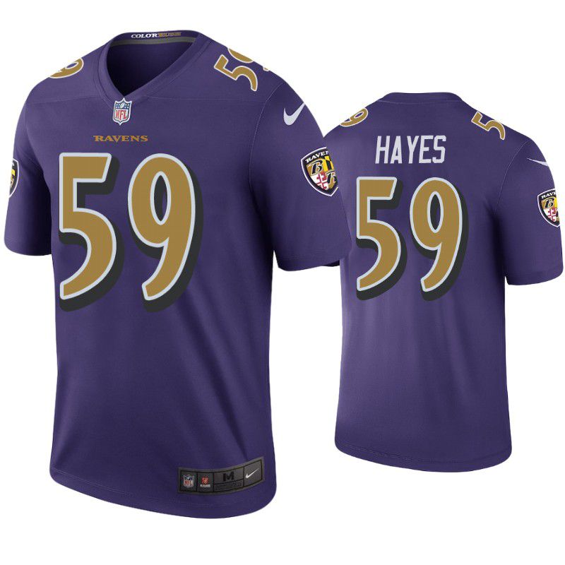 Men Baltimore Ravens 59 Daelin Hayes Nike Purple Color Rush Limited NFL Jersey